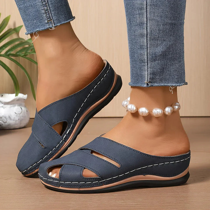 Ella Orthopedic Wedge Sandals — back view