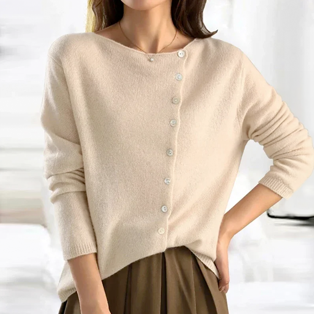 Avery Elegant Soft Cardigan — back view