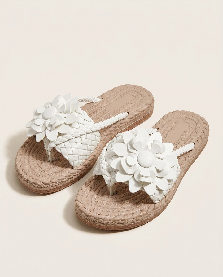 Elaris | Sandals with Floral Braided Strap