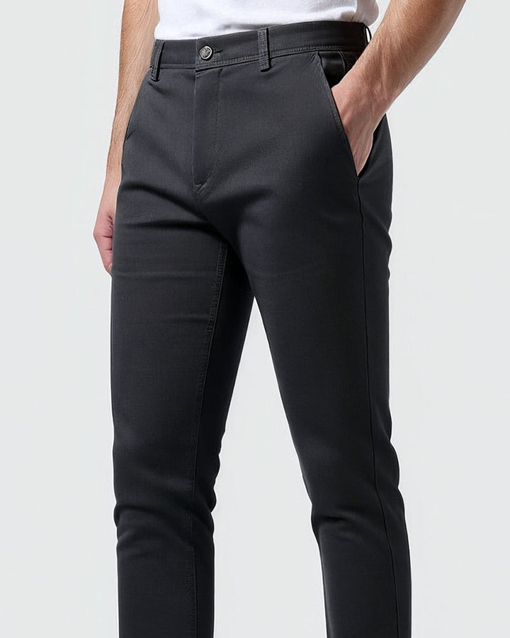 Everyday Slim Chinos Black Mens Side View | The Ashwell
