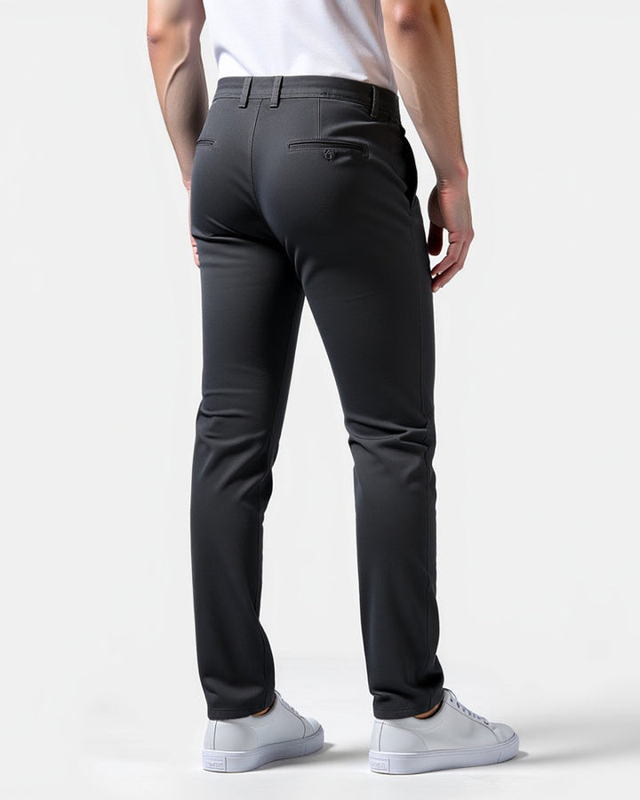 Everyday Slim Chinos Black Mens Back View | The Ashwell