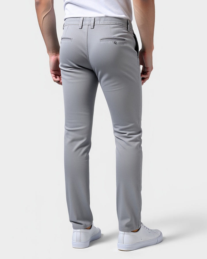 Everyday Slim Chinos Light Gray Mens Back View | The Ashwell