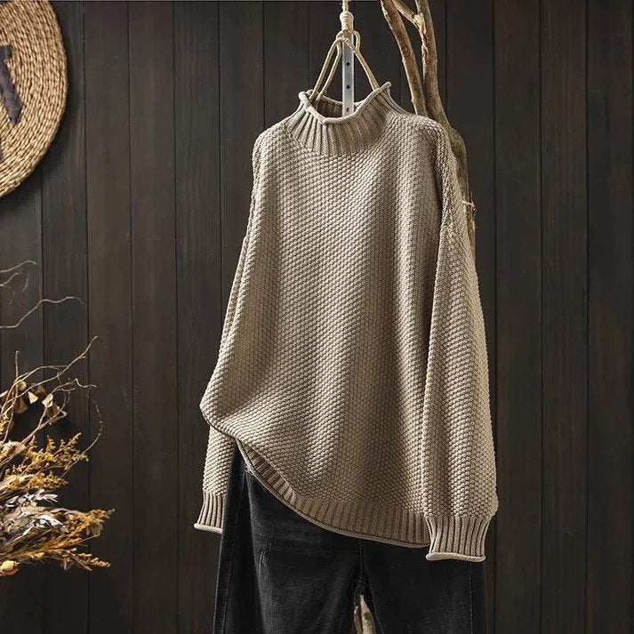 Aurora Soft Turtleneck Sweater — back view