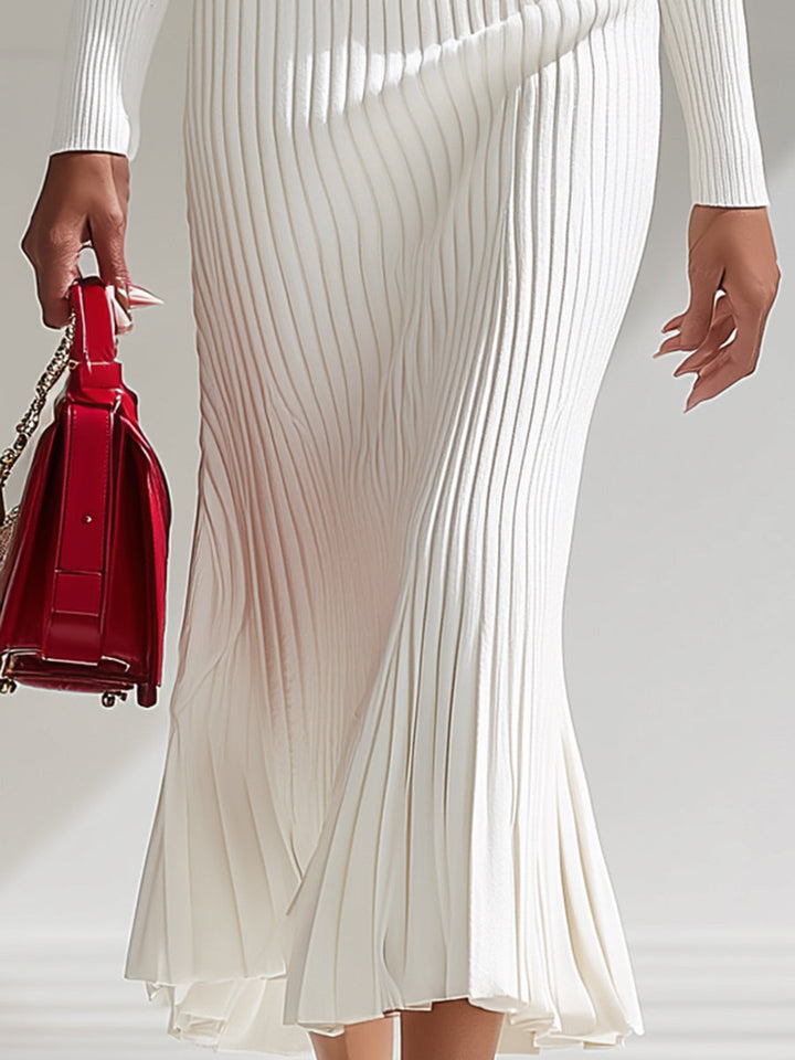 Audrey white wool maxi dress outfit – winter accessories pairing women