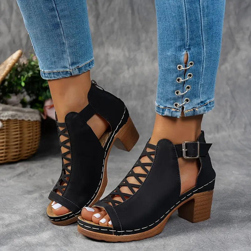 Aubrey Orthopedic Wedge Sandals — back view
