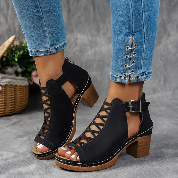 Aubrey Orthopedic Wedge Sandals — back view