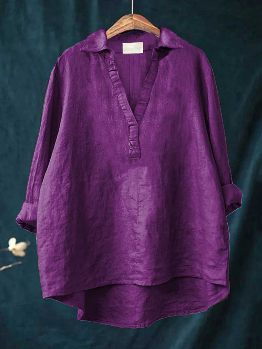 Andrea Art Print Blouse — close-up view