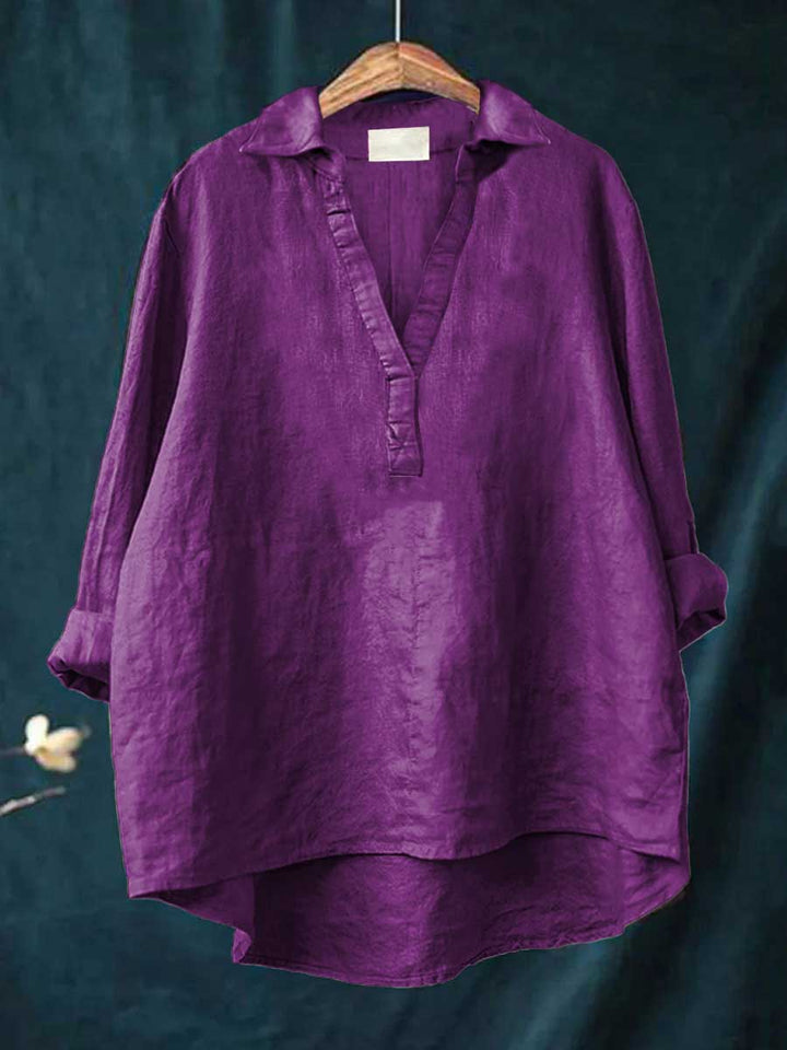 Andrea Art Print Blouse — close-up view