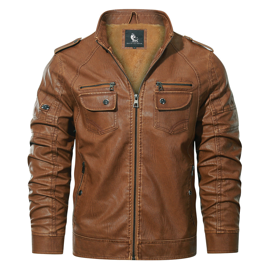 Fleece Biker Jacket Sienna Mens Side View | The Ashwell