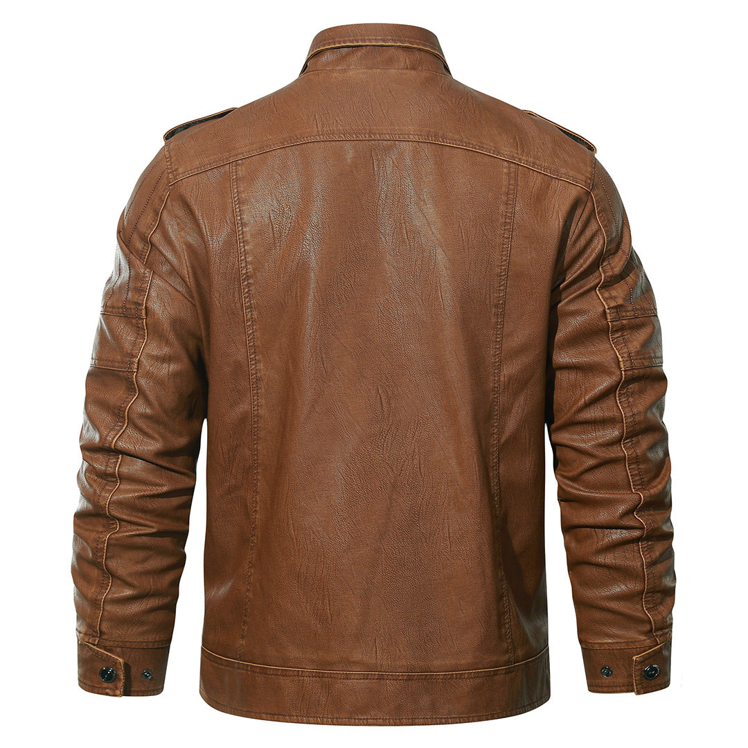 Fleece Biker Jacket Sienna Mens Back View | The Ashwell