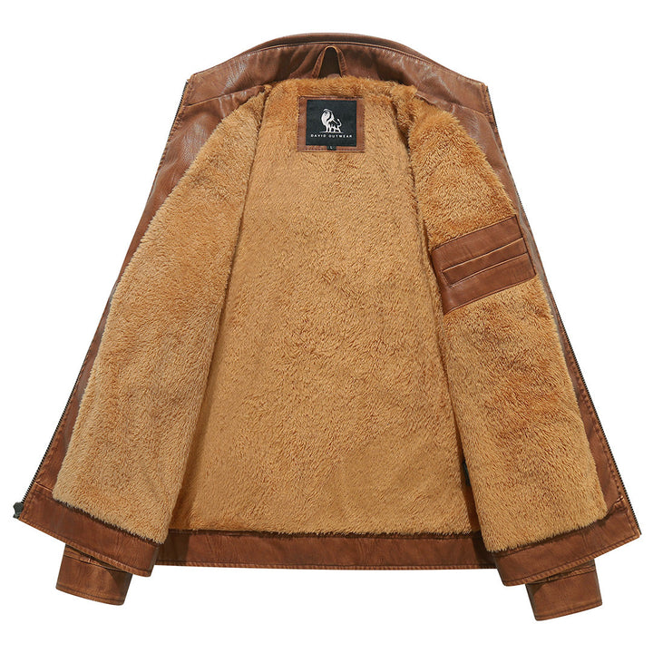 Fleece Biker Jacket Sienna Mens Detail Close Up | The Ashwell