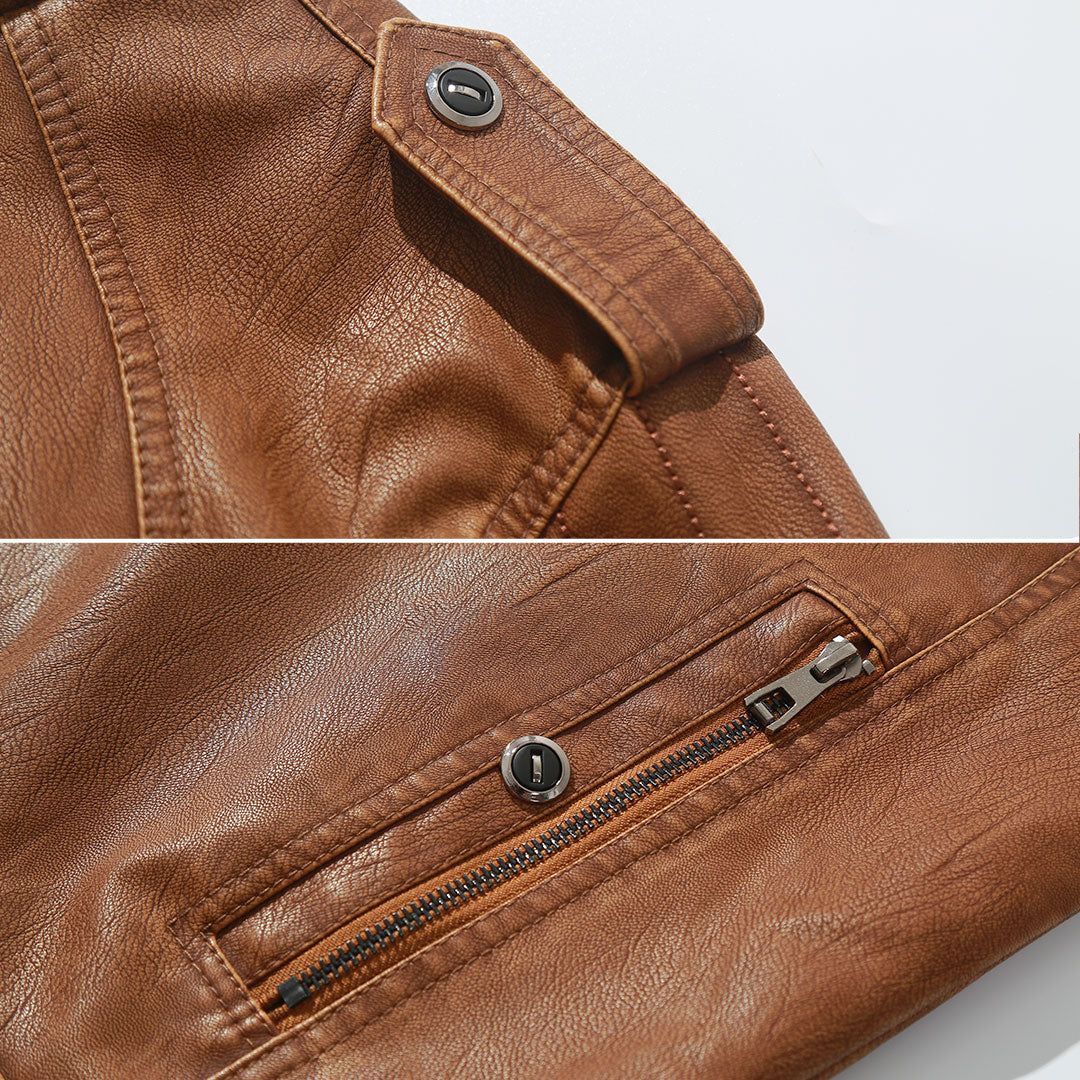 Fleece Biker Jacket Sienna Mens Lifestyle View | The Ashwell