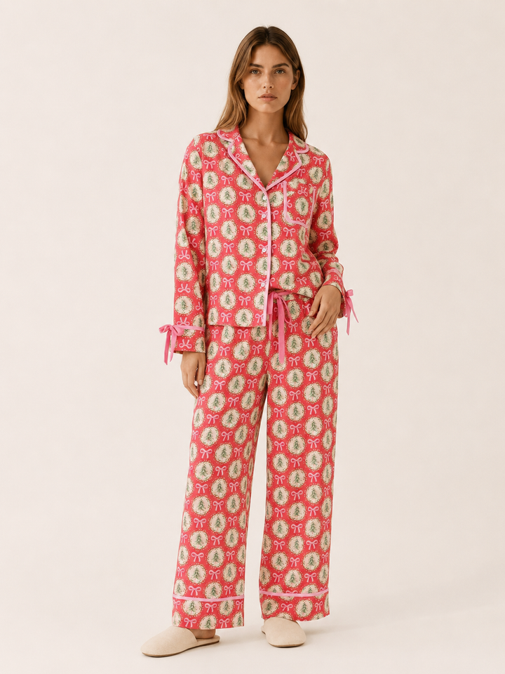 Hester | Christmas Pyjama Set with Button Shirt