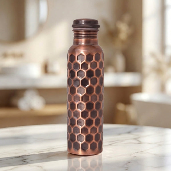 Black Pure Copper Water Bottle - 34 oz