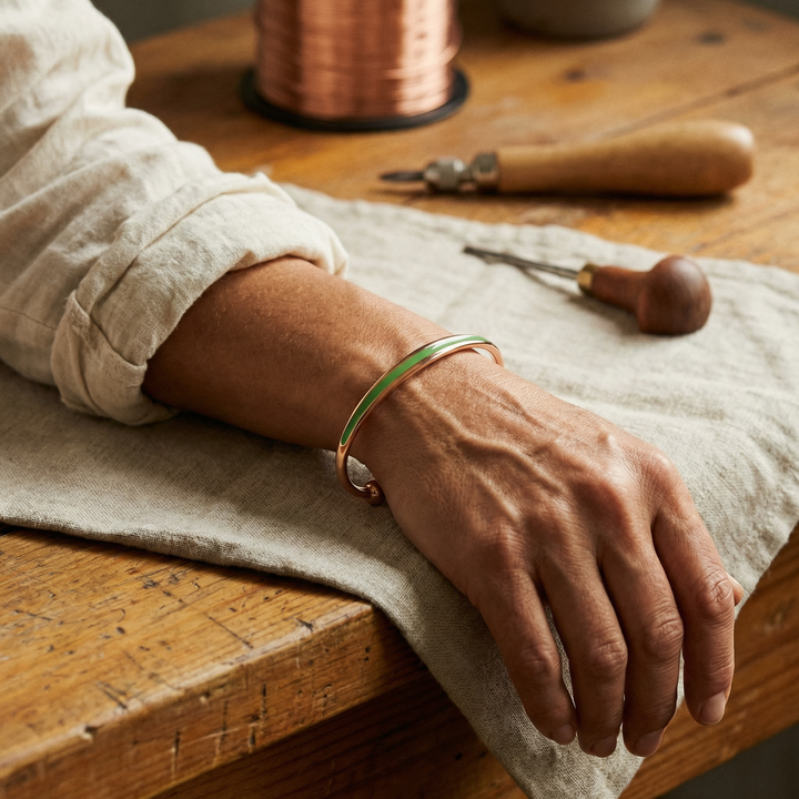 Vera's Jade Copper Bracelet