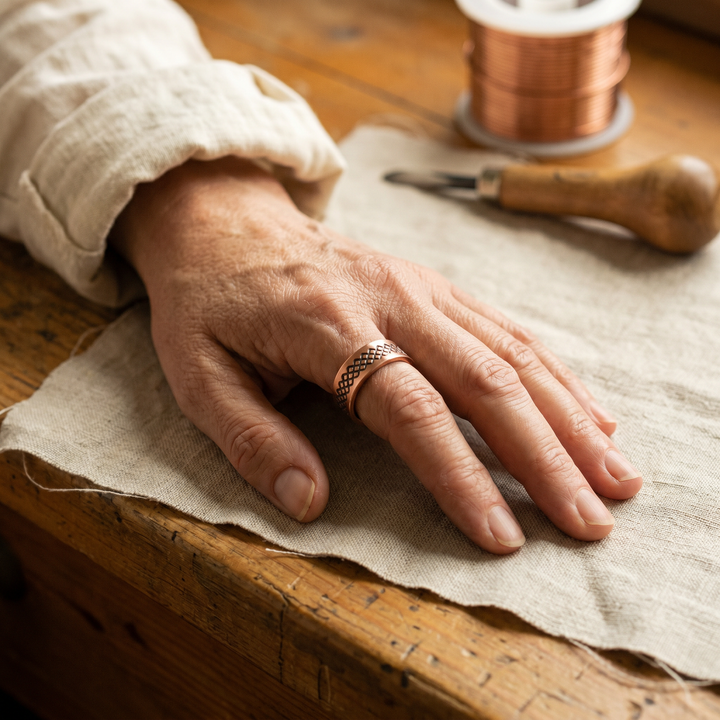 Vera's Grid Copper Ring