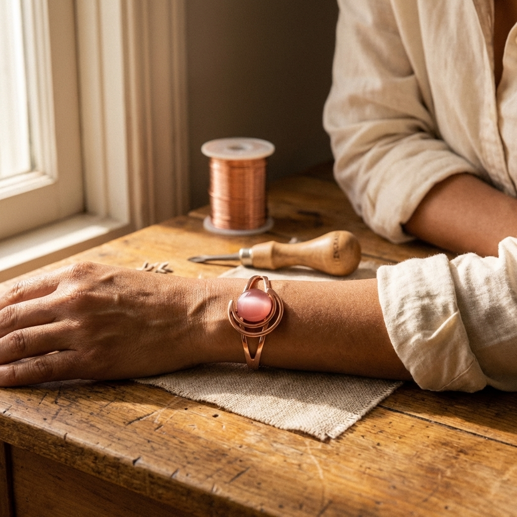 Vera's Sphere Pink Copper Bracelet