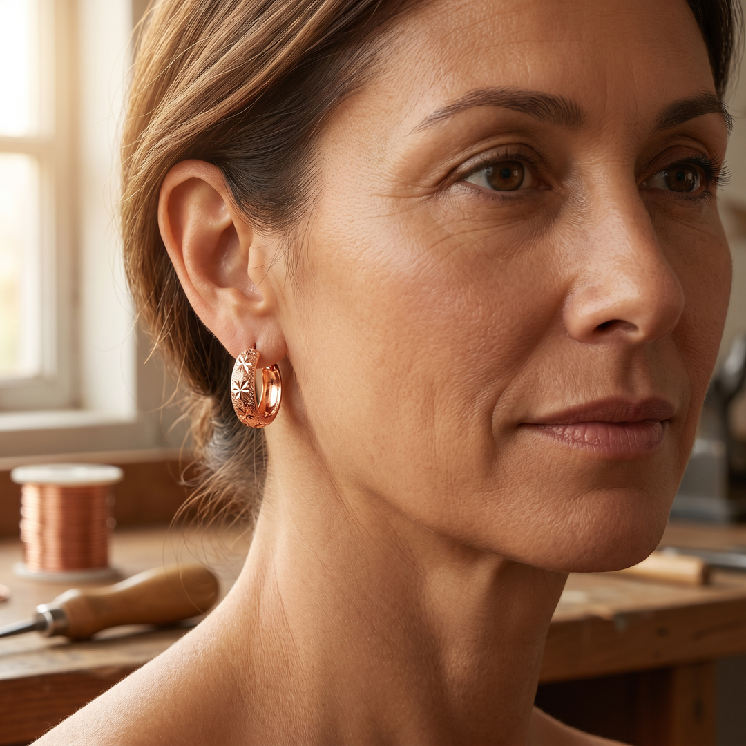 Vera's Dew Copper Earrings