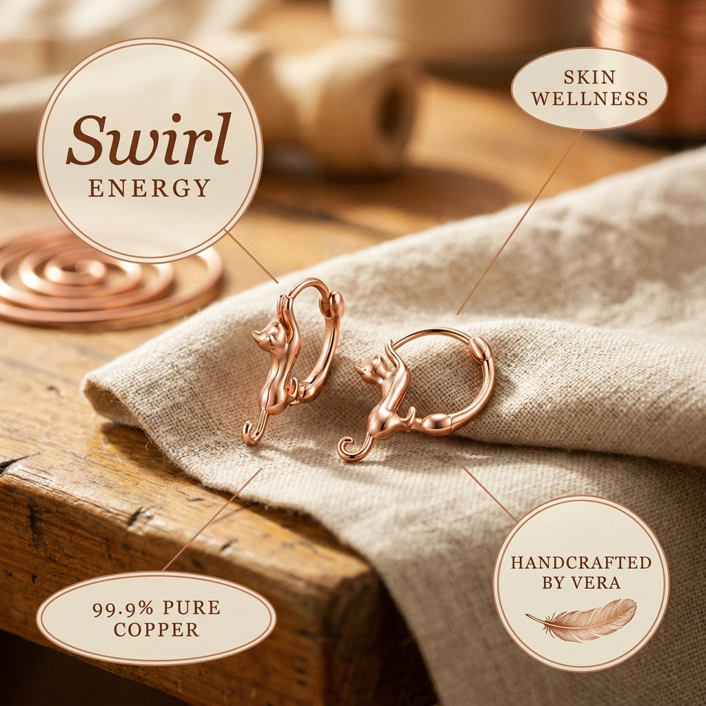 Vera's Swirl Copper Earrings