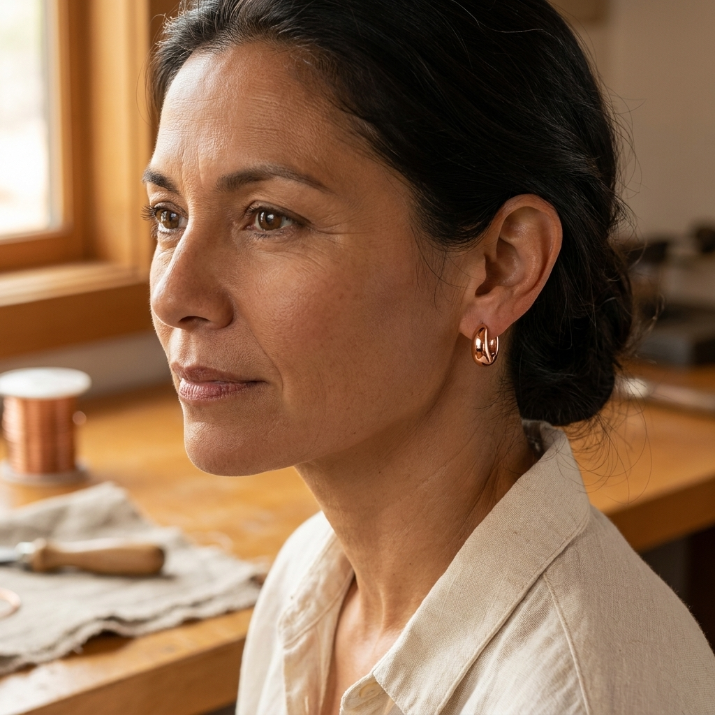 Vera's Linnet Copper Hoop Earrings