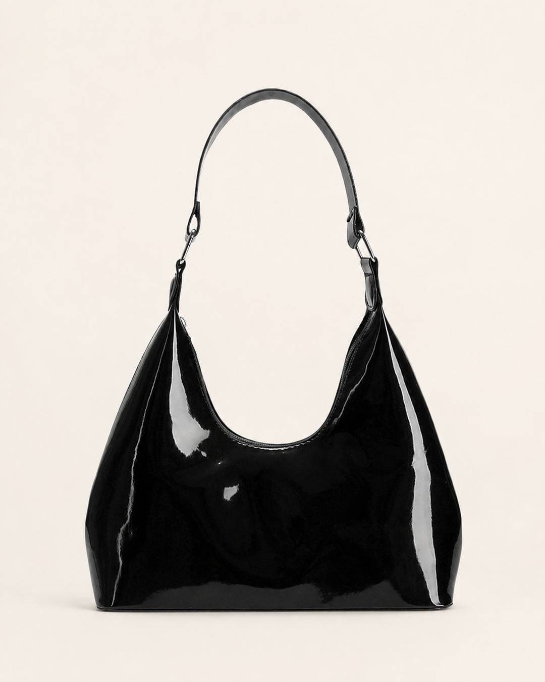 Ida | Patent Shoulder Bag with Curved Shape