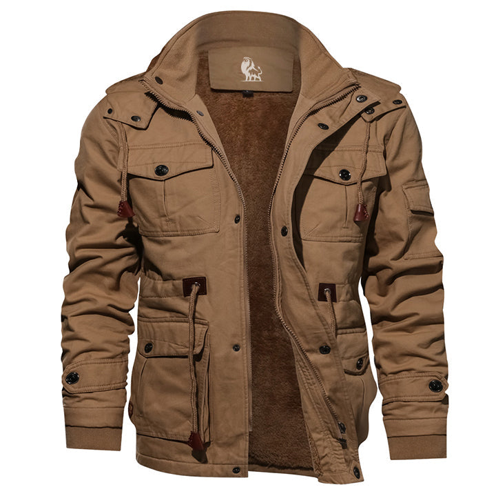 Survival Cotton Jacket Army Green Mens Front View | The Ashwell
