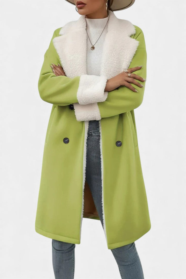 Romina women's tailored coat walking pose