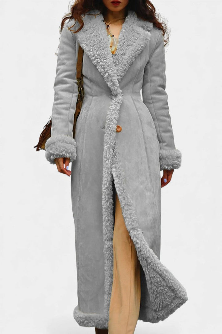 Massilia coat in navy front view model