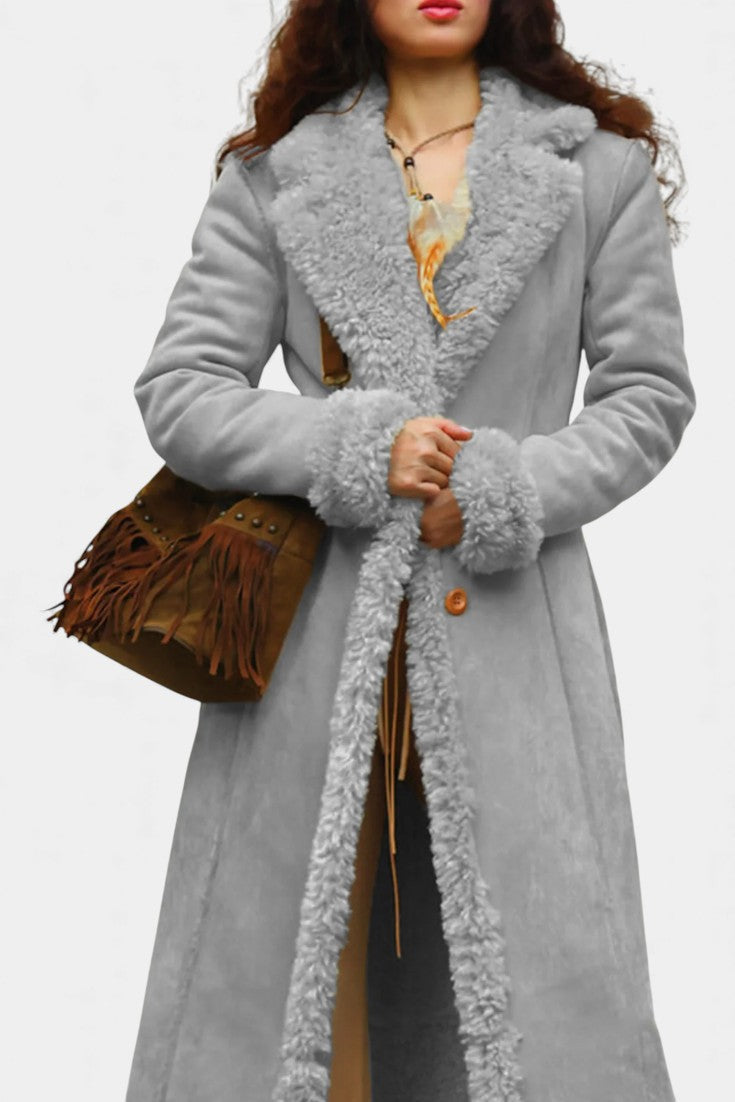 Massilia long coat back view model walking