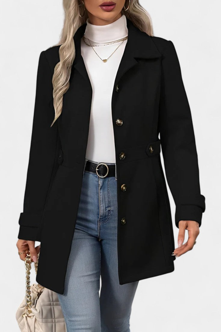 Cléophée elegant coat model half-length view
