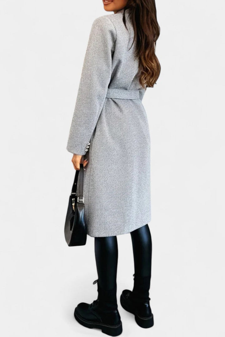 Miguelle winter coat model full length display