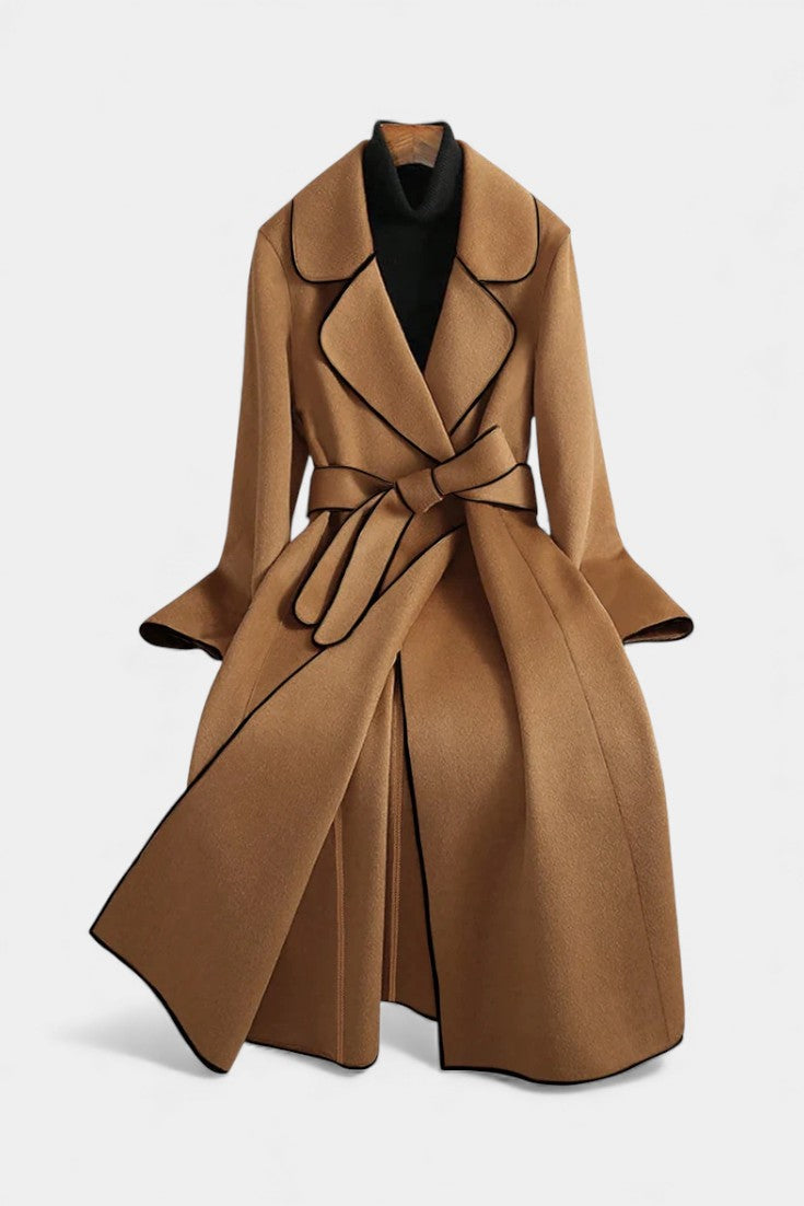 Flora coat with revers back view elegant style