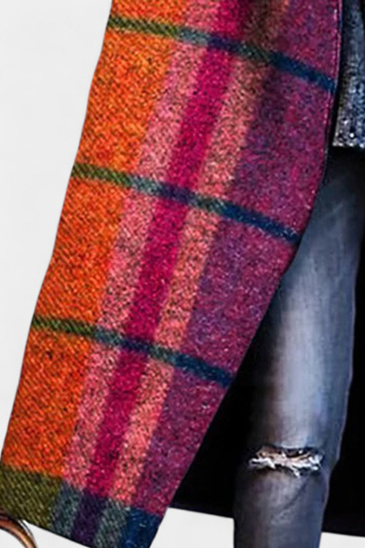 Suhana notched collar coat three-quarter view