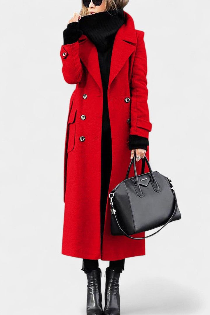 Franka tailored wool coat three-quarter view