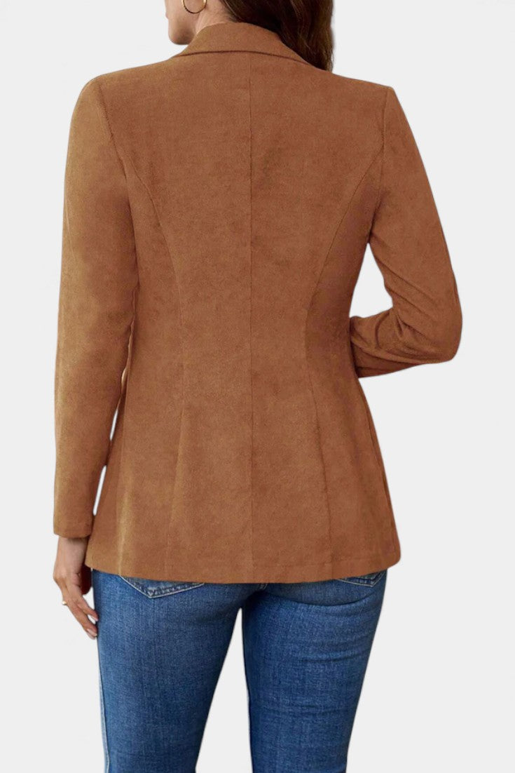 Rhéane tailored blazer coat back view elegant cut
