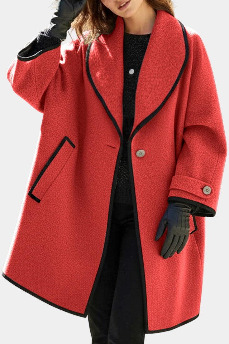 Harper wool blend coat in camel front view