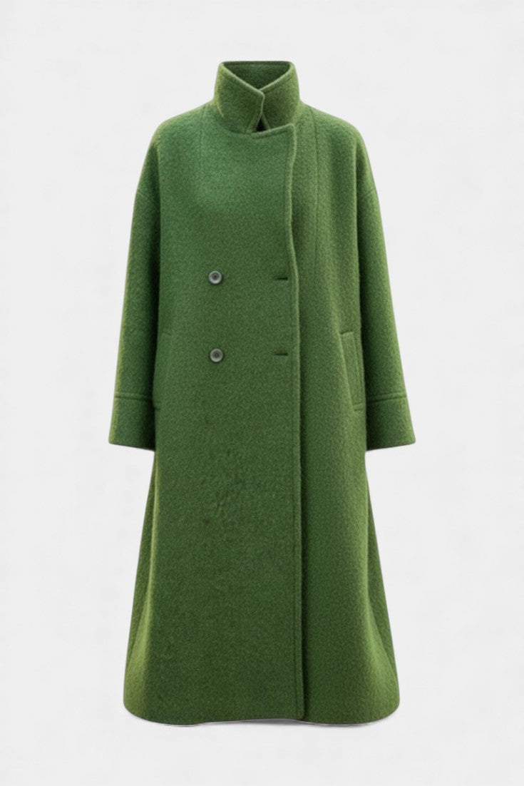 Camile coat sleeve and cuff detail close-up