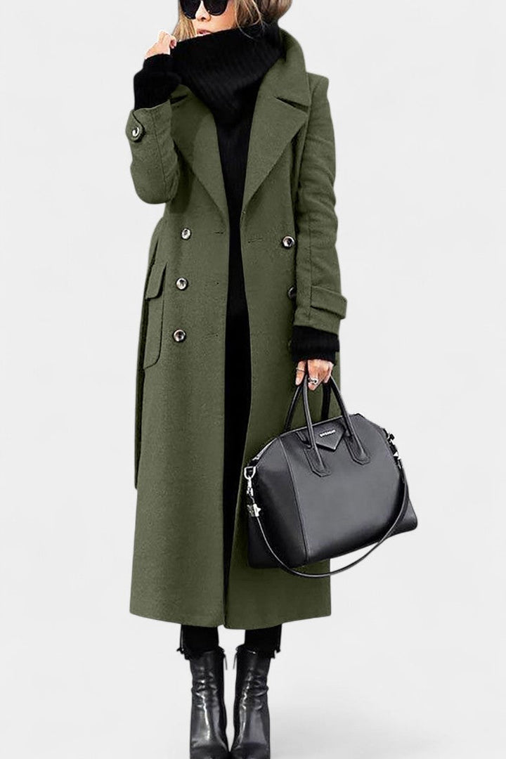 Franka wool coat back view structured silhouette