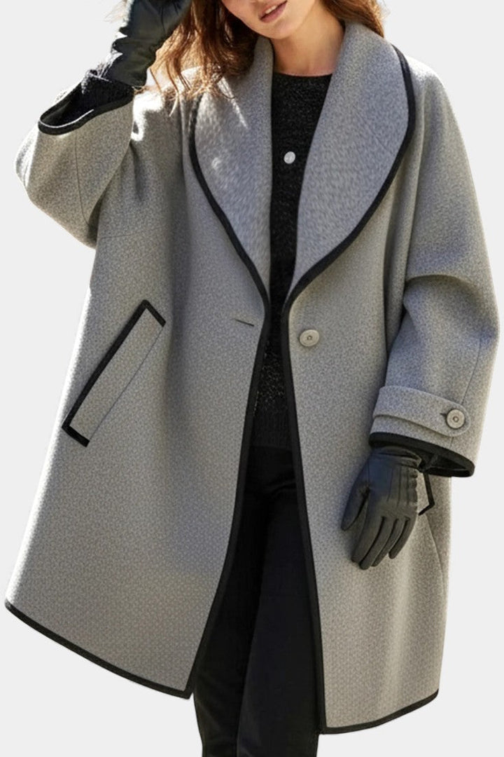 Harper wool blend coat walking pose view