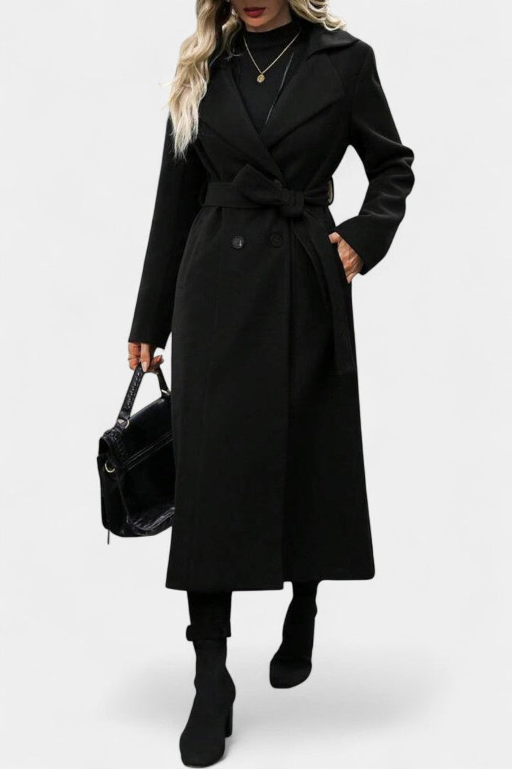 Mélissandre long coat full length model editorial