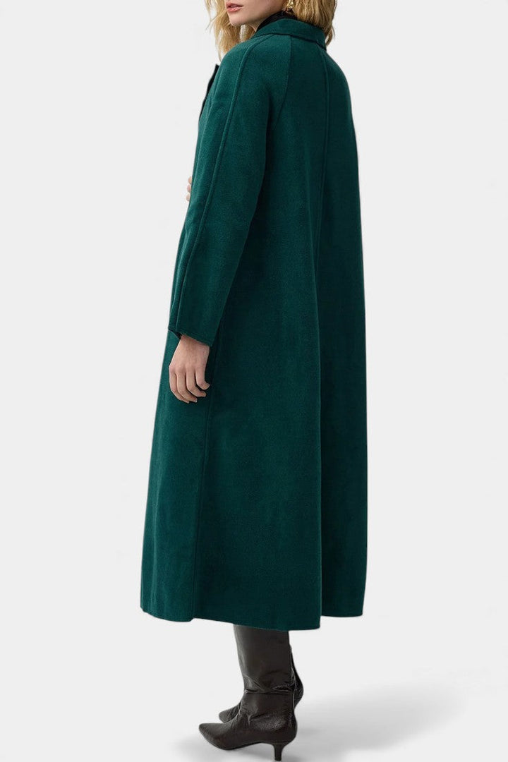 Isabella crossed lapel coat three-quarter view
