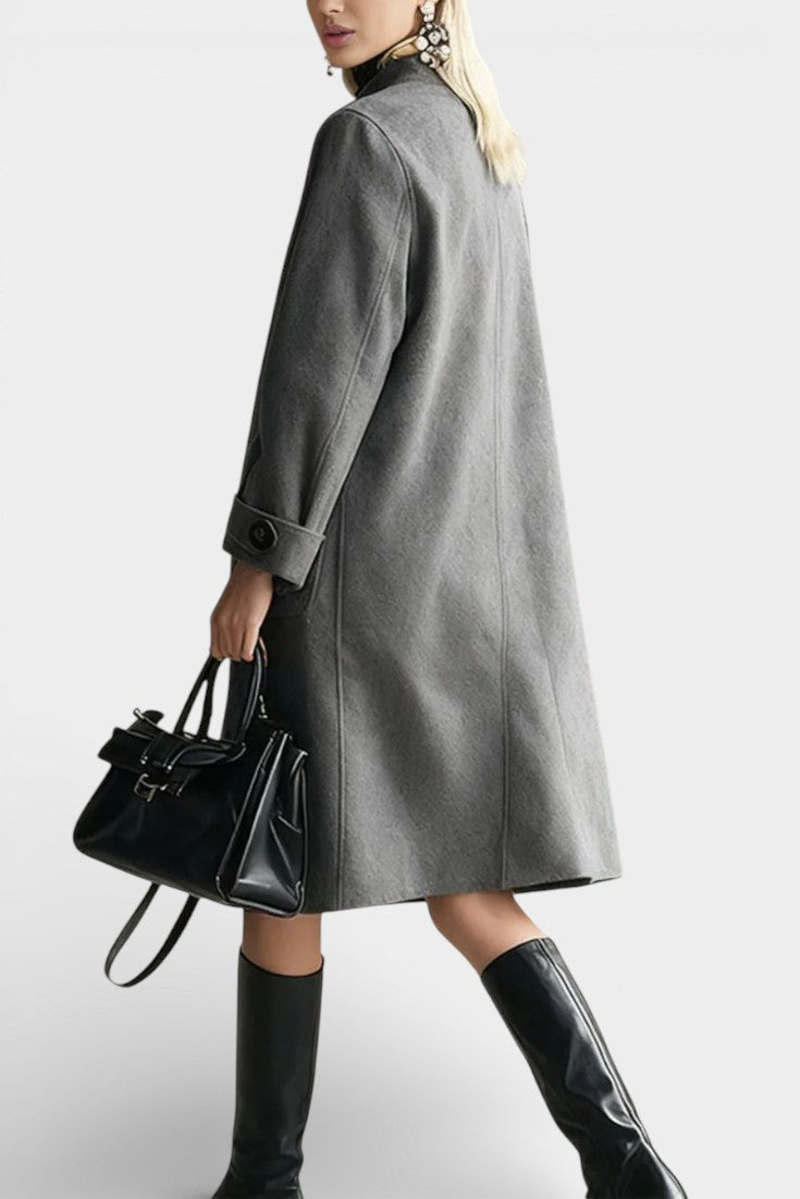 Nicoline mid-length coat three-quarter view