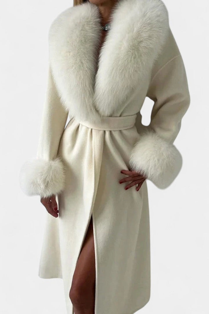 Lalie belted coat waist tie detail close-up