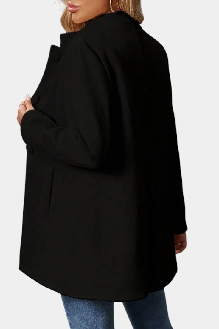 Lyana high collar coat half-length close-up