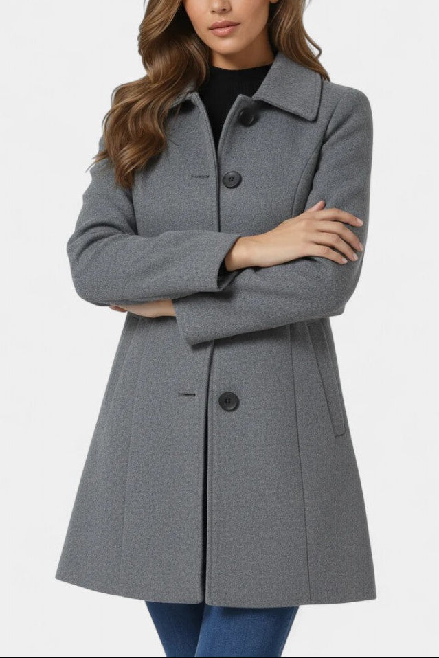 Louane winter coat full length model fashion shot