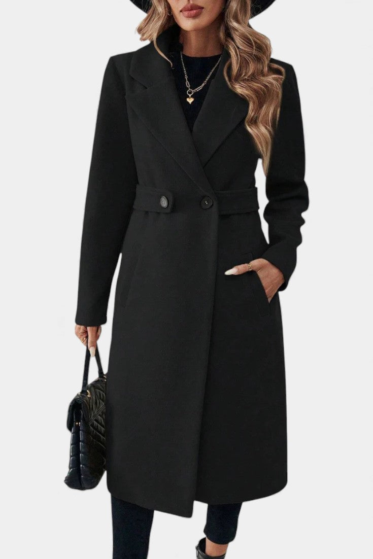 Hédia classic coat half-length model view