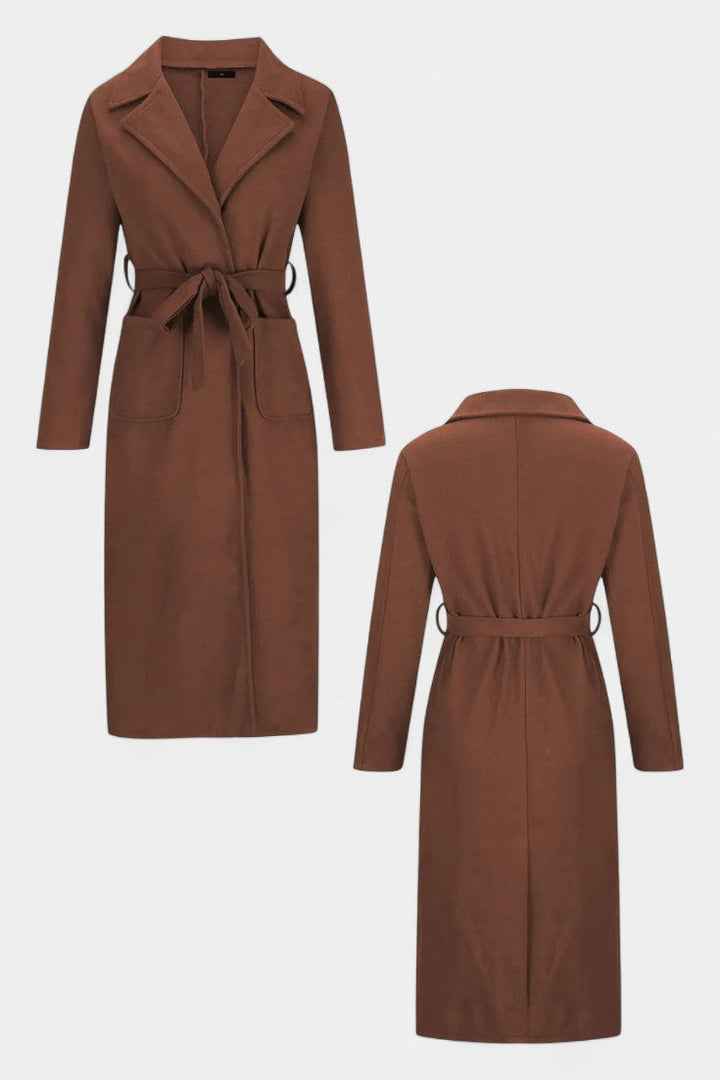 Capucine coat notched collar close-up detail