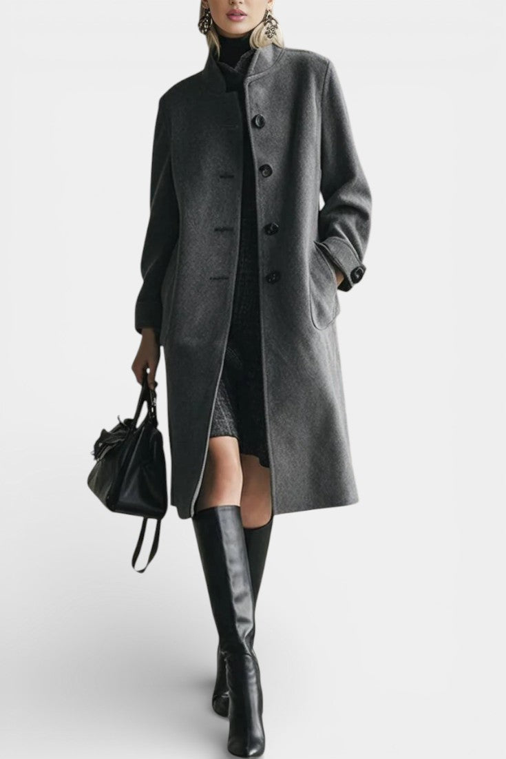 Nicoline vintage suede mid-length coat front view