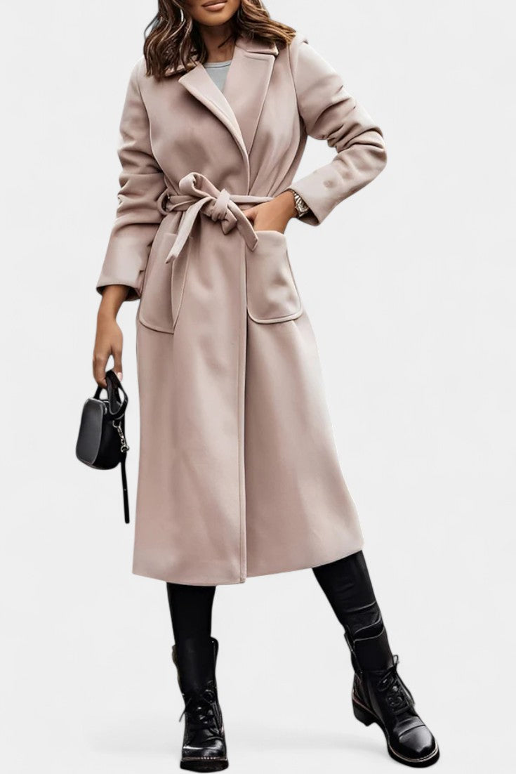 Capucine coat belt and waist tie detail