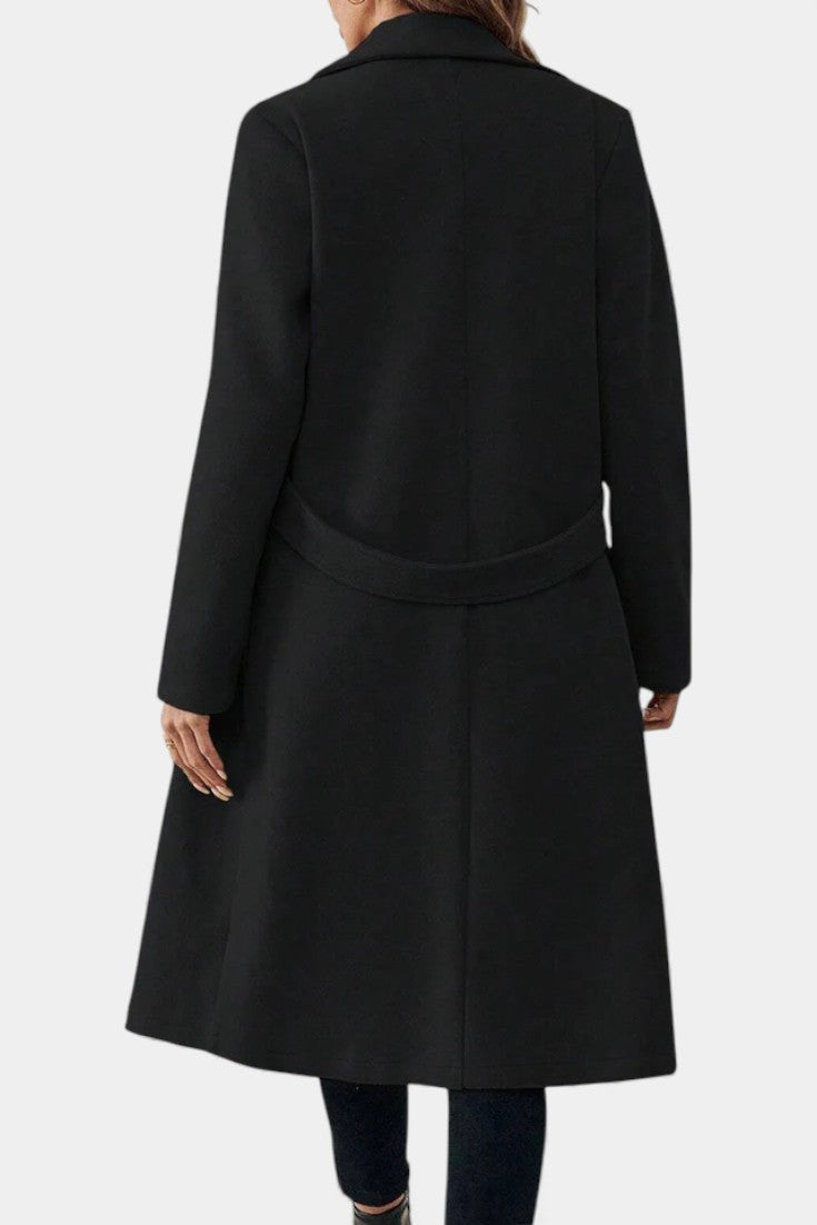 Hédia coat in grey front view model worn